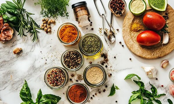 Aromatic Spices and Fresh Herbs Culinary Delight