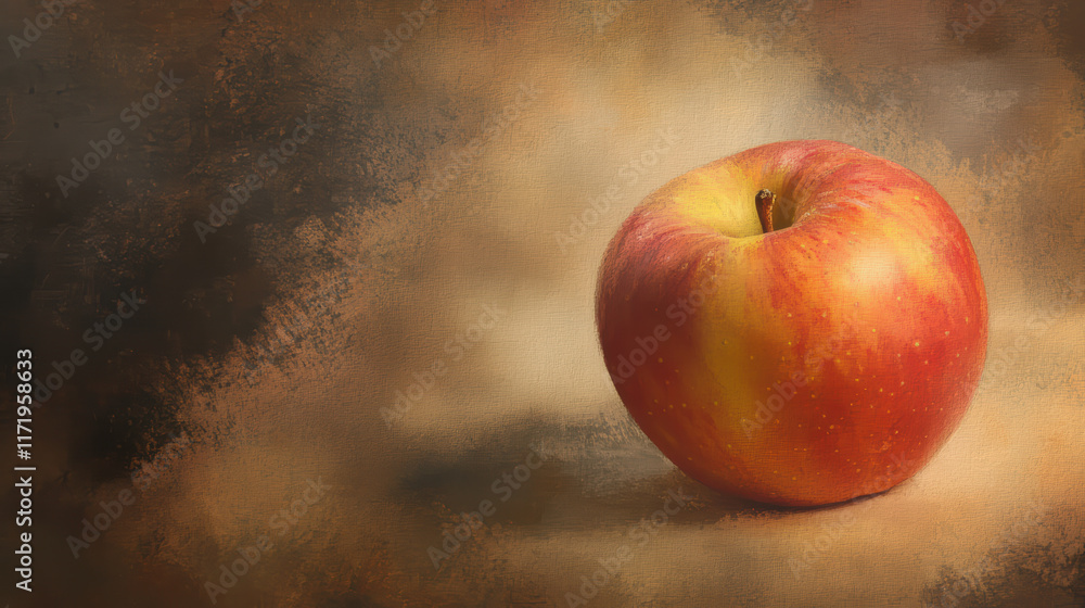 Aufkleber close up of red apple with soft focus effect, creating dreamy and artistic atmosphere. warm colors a