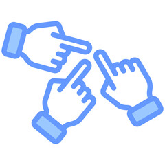 Teamwork Icon Line Blue Style