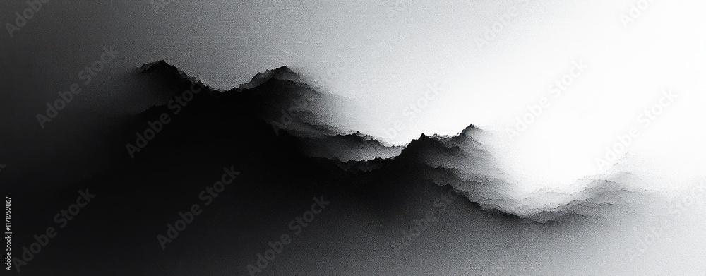 Poster abstract black white gradient background soft glowing texture calm design