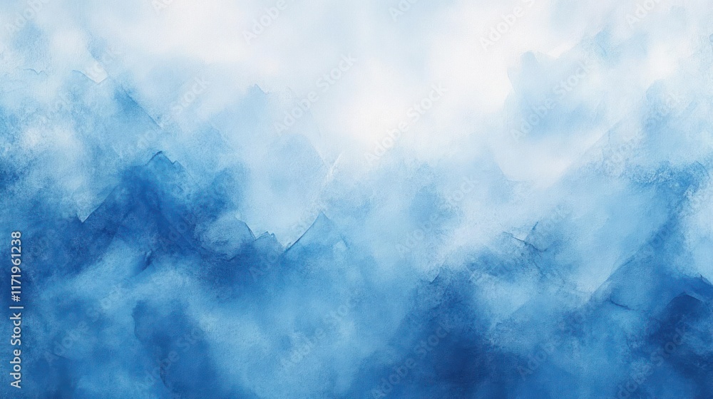 Poster abstract textured background in soft pastel blue watercolor style featuring gentle light and smooth 