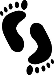 Foot print icon vector illustration. Trail of human step.