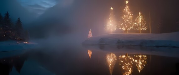 Celebrating Christmas lovingly reflected through brightly lit atmospheres embracing love