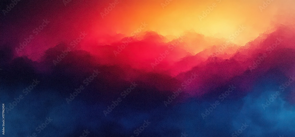 Poster abstract gradient background with warm reds and cool blues soft brush texture