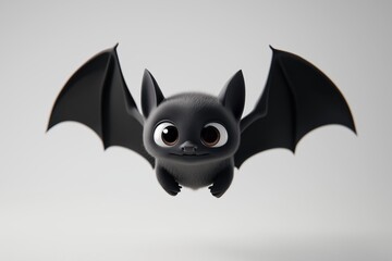 Cute Bat, a Cute 3D Cartoon Bat in Flight with Playful Expression