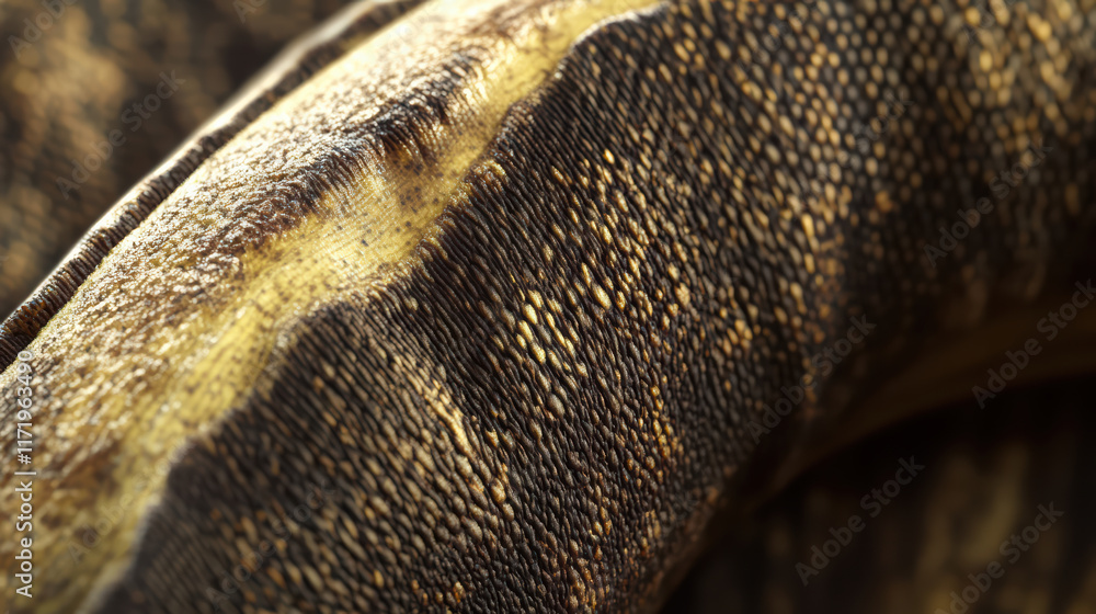 Poster close up of textured snake skin showcasing intricate patterns and colors. detailed scales create cap