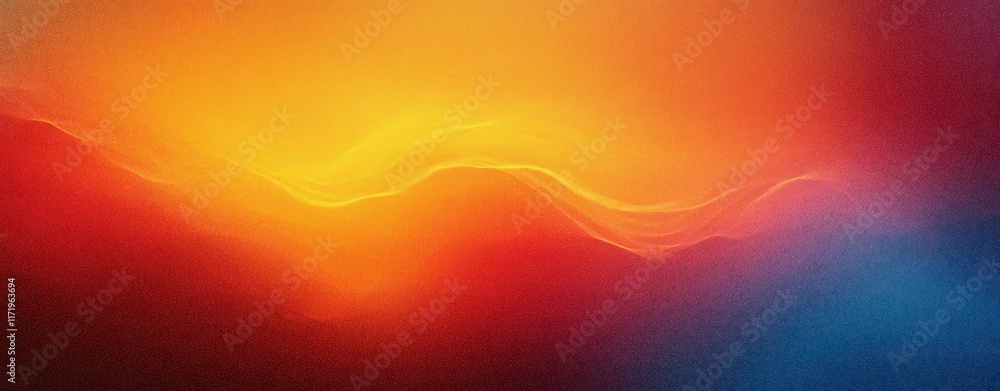 Aufkleber Vibrant Abstract Gradient Background with Smooth Transitions of Red, Orange, Yellow and Grainy Texture