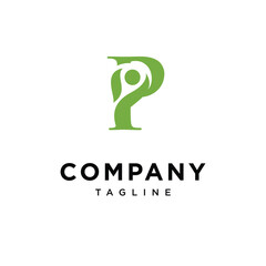 Letter P Wellness Logo Icon Vector