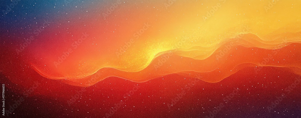 Poster Vibrant Gradient Abstract Background with Smooth Transitions Red Orange Yellow Grainy Texture