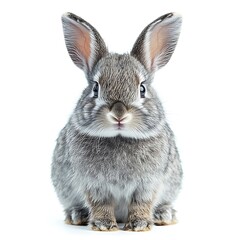 Obraz premium Grey rabbit, studio shot, white background, pet.