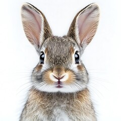 Obraz premium Adorable bunny rabbit portrait, studio shot, white background, pet.
