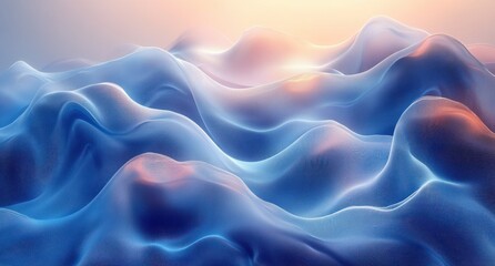 Obraz premium Abstract wave background in soft blue tones minimalist design with flowing curves and light patterns
