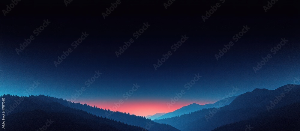Aufkleber Blue Black Gradient Background Abstract Design with Glowing Texture and Noise for Poster Banner Header