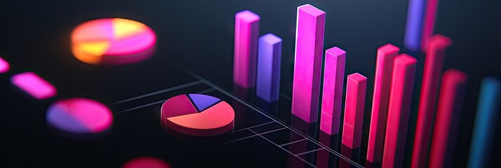 A digital representation of data with colorful charts and graphs for analysis.