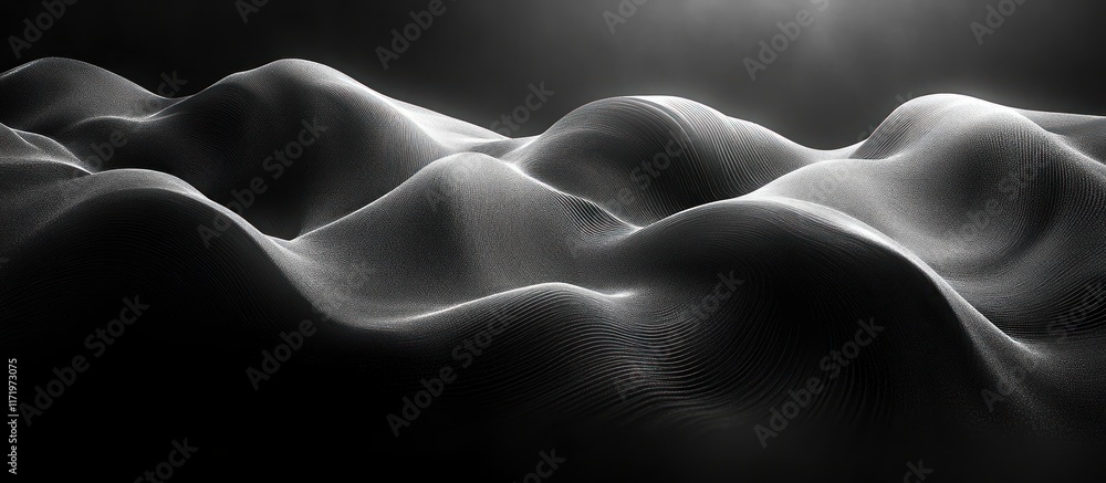 Poster monochrome minimalist abstract texture background with smooth gradients and light reflections