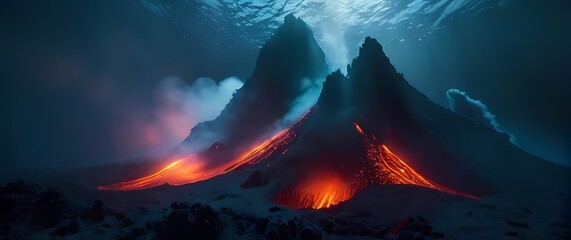 Dynamic interactions between underwater volcanoes and ecosystems flourishing vibrantly