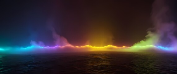 Energetic combinations of color exhibited through technological backgrounds