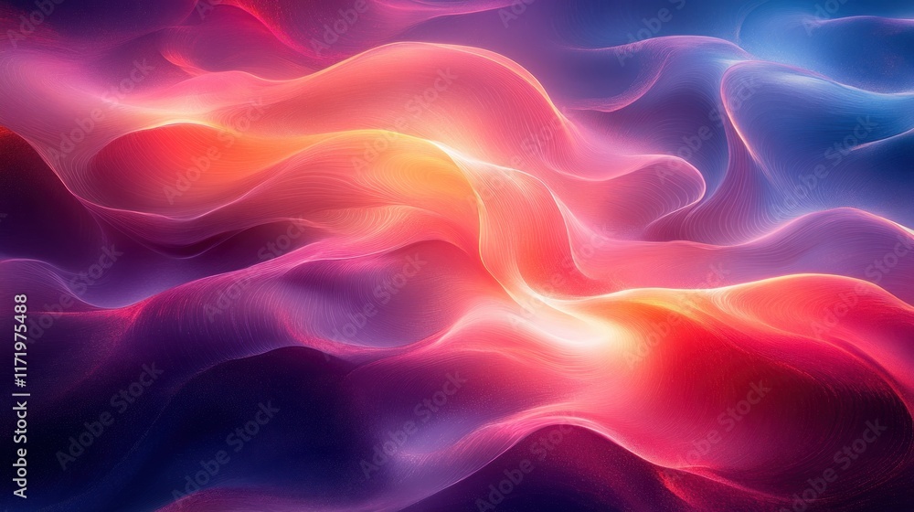 Aufkleber fluid abstract design wavy iridescent background 3d render minimalist graphic resource