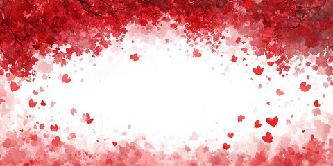 Abstract red floral background with copy space