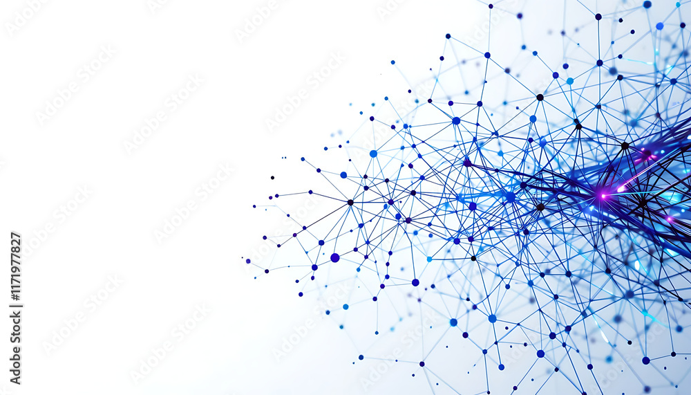 Aufkleber a futuristic ai-inspired vector graphic with a white background. gradient connections in blue and pu