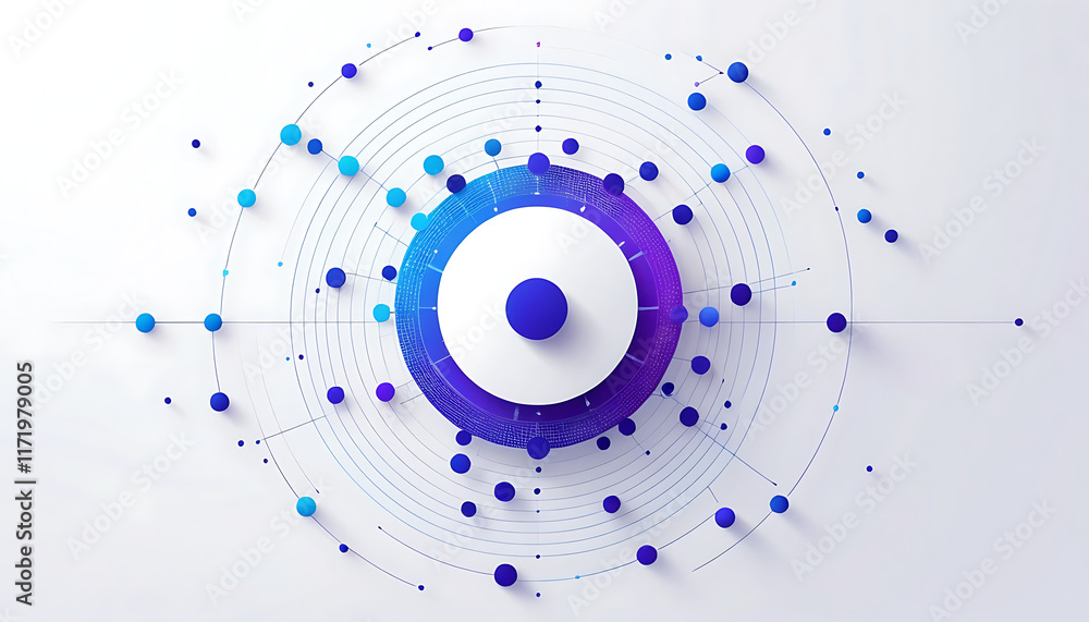 Poster a sleek ai network graphic on a white backdrop. thin gradient lines transition from blue to purple, 