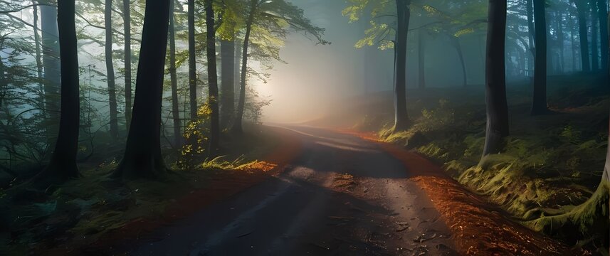 Gravel trails tracing through vibrant woodlands encouraging idyllic journeys