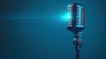 Retro microphone with spotlight.