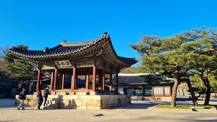 Fototapeta premium Ancient palace in the sunset