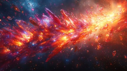 Fototapeta premium Cosmic Explosion of Light and Color Abstract Background