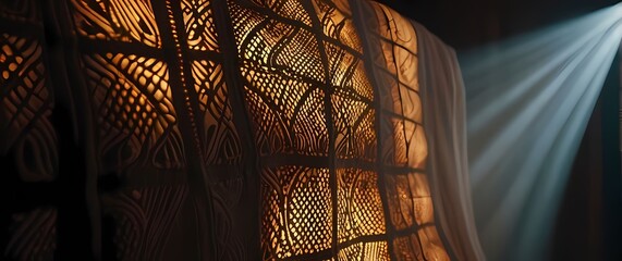 Intricate patterns on vintage textiles captured beautifully in natural light