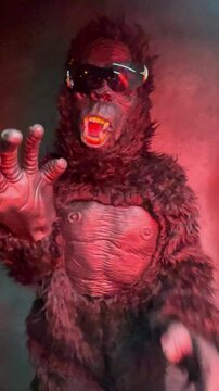 Funny Gorilla Person Dancing to Music Mobile Video