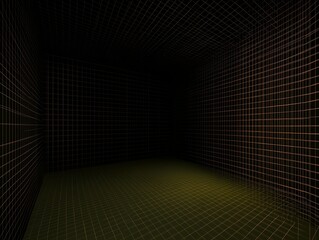 Abstract Gridded Room Dark Interior Design