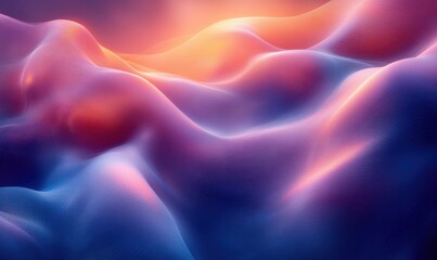 Fototapeta premium Futuristic Abstract Design with Swirling Layers and Vibrant Blue Purple Gradient 3D Render