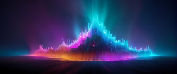 Pixelated art design with vibrant colors symbolizing technology and innovation