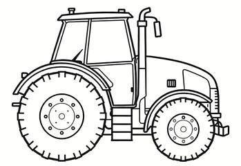 Coloring page with a classic tractor,