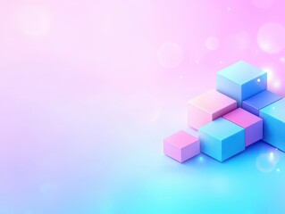 Obraz premium A niche lifestyle trends website with isometric visuals, holographic effects, and calming pastel gradients, Contemporary, Digital art