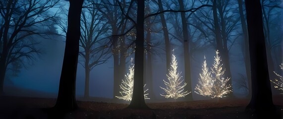 Stunning light displays wrapping around trees during holiday occasions infusing joy