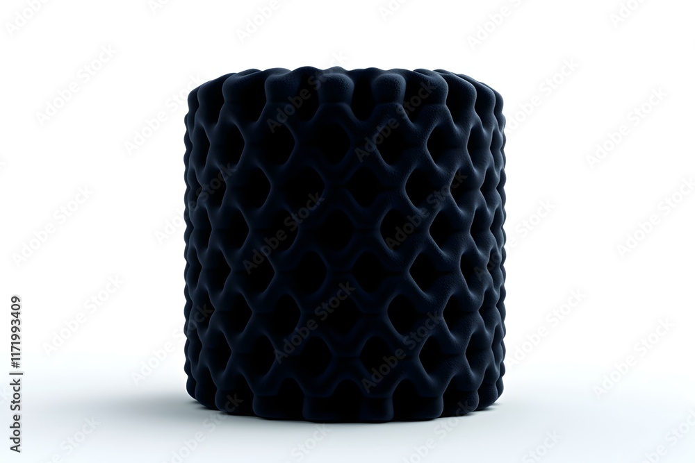 Poster abstract dark patterned cylinder with texture on a white background for modern design inspiration
