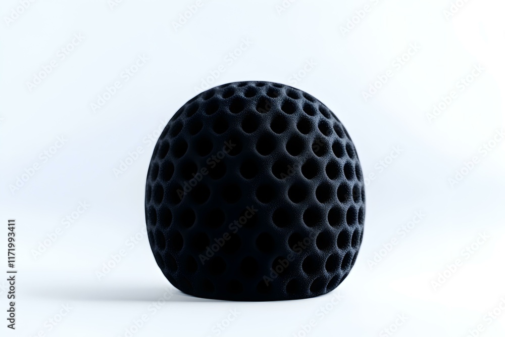 Poster unique black decorative object with honeycomb pattern on a minimalistic background for modern home d