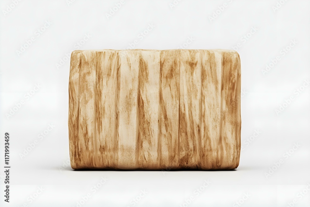 Aufkleber natural wooden block with distinctive grain pattern and textured surface for creative design and cra