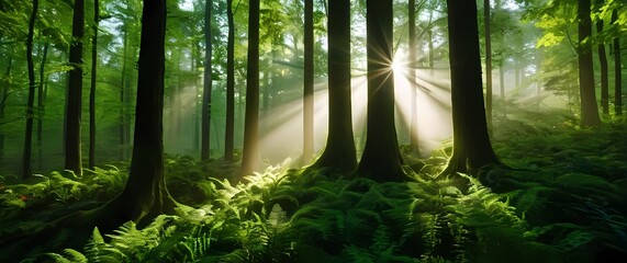 The beauty of sunlight shimmering across dappled green forests evokes joy