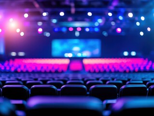 Dramatic lighting on an eSports arena viewed remotely, online, highlighting engaged and competitive audiences