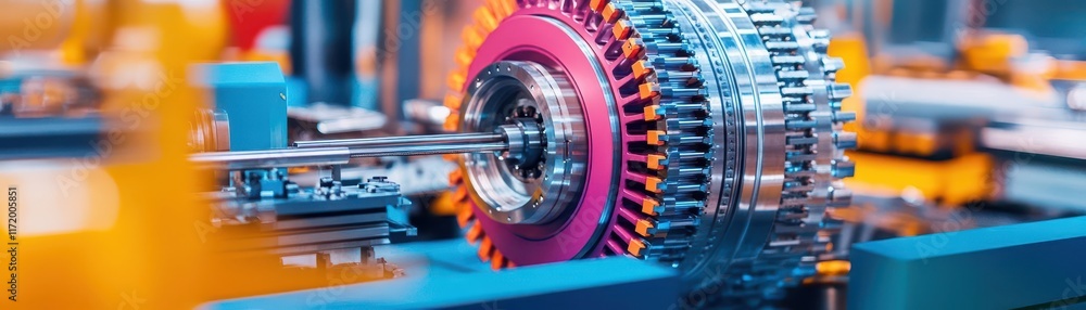 Aufkleber Modern machinery with precision tools highlighting factory efficiency close up assembly line realistic overlay industrial workspace