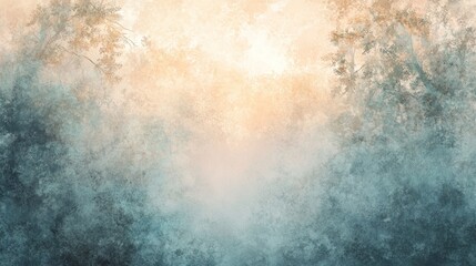 Obraz premium A serene forest scene with soft lighting and mist, creating a tranquil atmosphere.
