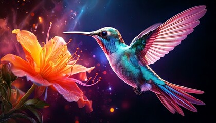 hummingbird hovering near a 