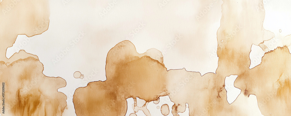 Poster abstract brown watercolor stains creating a unique textured background
