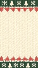 Knitted Pattern With Snowflakes, Christmas Trees, And Triangles