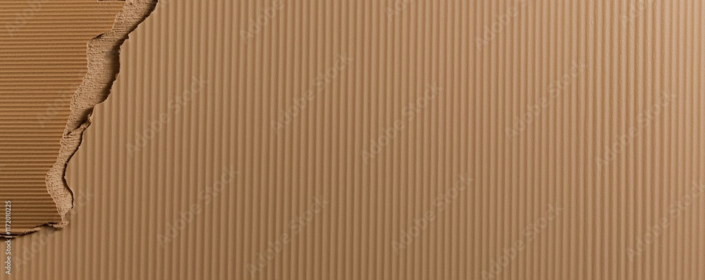 Poster torn cardboard texture creating a dynamic diagonal composition