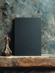 Dark moody image of a blank slate leaning against a rustic background.  Perfect for showcasing your design or text.