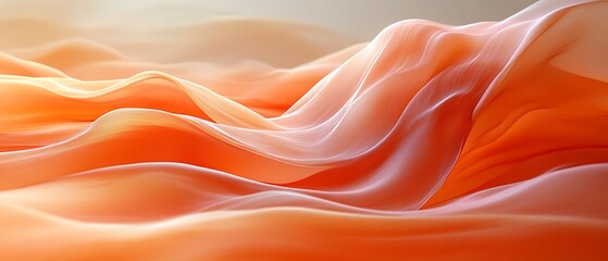Fototapeta premium Abstract orange fabric waves.